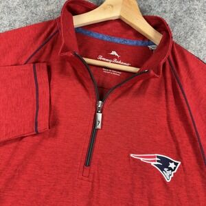 New England Patriots Pullover Mens XL Red NFL Football Tommy Bahama‎ Quarter Zip